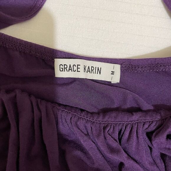 Y2K Purple Babydoll ruched long sleeve bodycon Dress M Whimsigoth Witchy Grunge - Picture 3 of 6